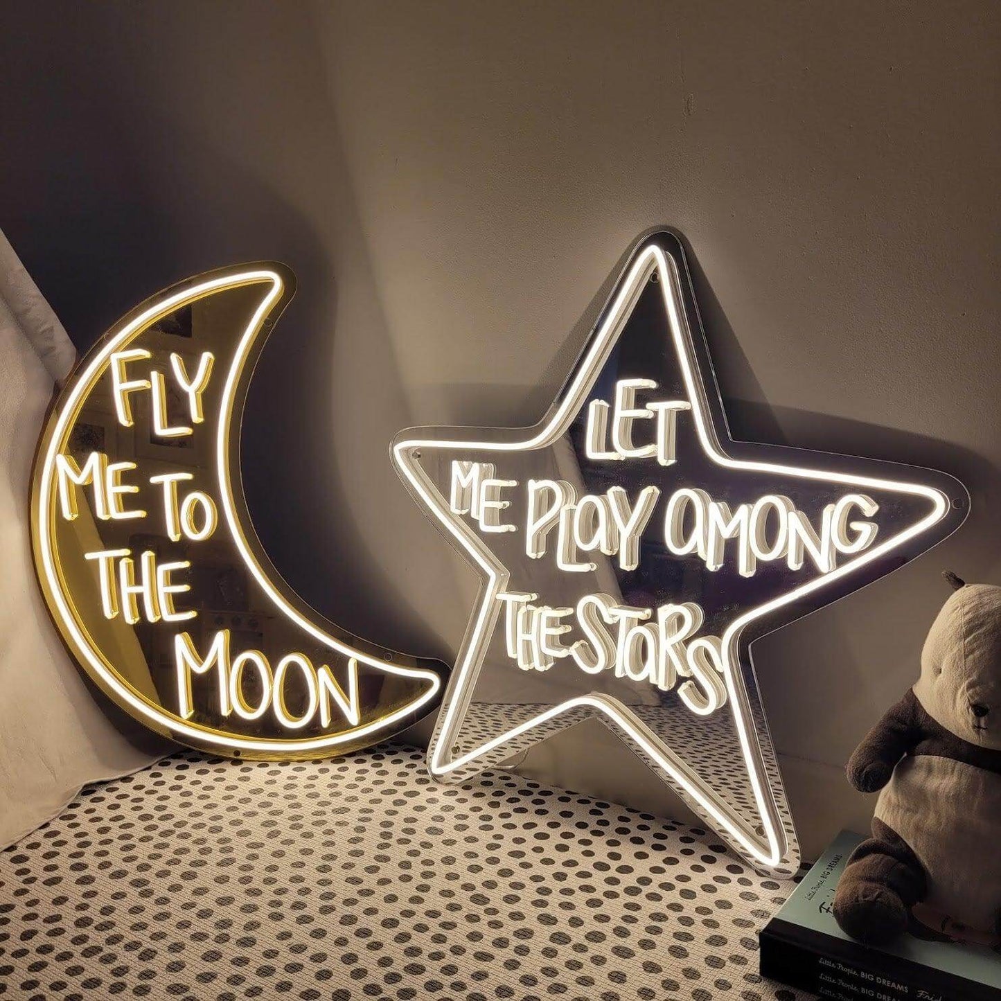 FLY ME TO THE MOON, LET ME PLAY AMONG THE STARS - Little Rae Neon Signs